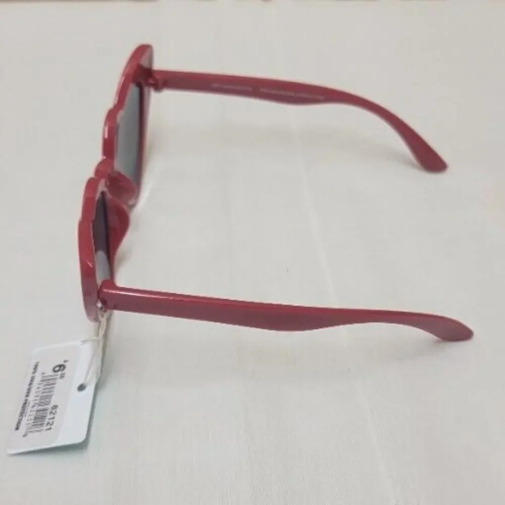 Piranha Kidz 62121 Retro Heart Frame Cats Eye Sunglasses Red
